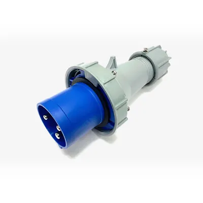 £37 • Buy PCE Blue 63Amp 3 Pin 2P+E 240V Male Plug Ceeform Commando IP67 Waterproof