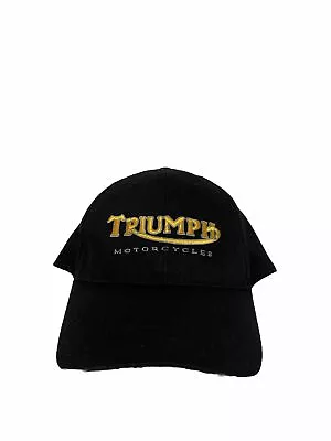 Vintage Triumph Motorcycles Black Adjustable SnapBack Hat Embroidered • $29.99