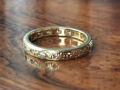 £169.95 • Buy Vintage 18ct Gold Diamond Eternity Ring Size M 3.4 Grams 1990 750 18K