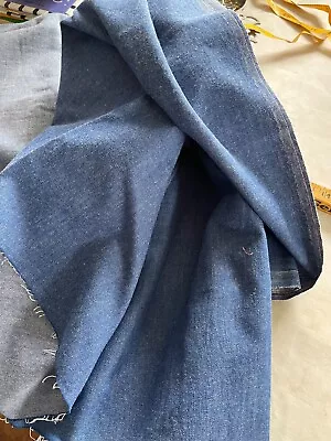 $19.99 • Buy Denim Blue Wonderful Old Cotton  Shirting  2yd 6 X64  Remnant Nice Hand Chambray