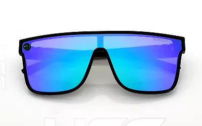 Quiksilver Sunglasses Black Frame Flash Blue-Purple Mirror Single Lens SciFi • $25