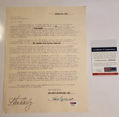 Wizard Of Oz Actor Ken Darby Signed Contract PSA DNA COA Autograph Auto Mayor 11 • $139