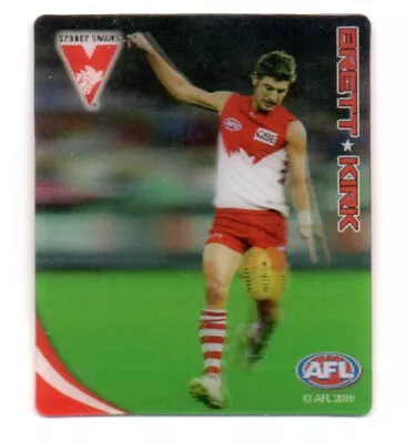 2010 AFL ULTRA 3D FOOTY PLAYS SNACKBRANDS - #68 Brett KIRK (SYDNEY) • $5