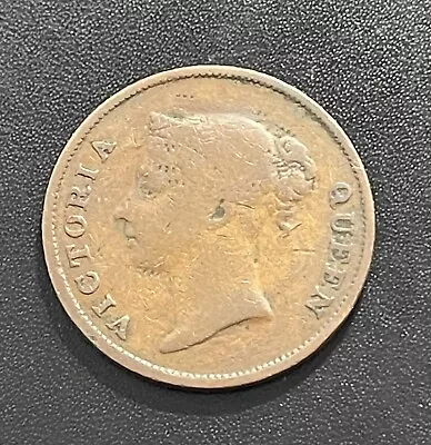 Straits Settlements 1862 One Cent Copper Coin • $9.95