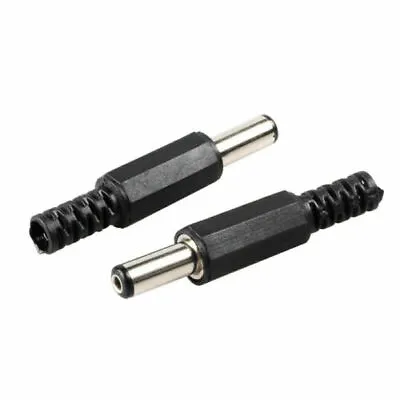 2 Pcs 5.5x2.1mm Male Solder DC Power Barrel Tip Plug Jack Straight Connect 9mm • £2.25