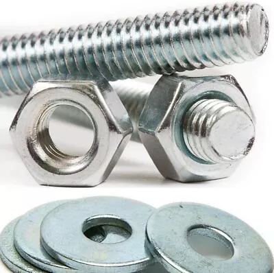 £17.99 • Buy M4 Steel Threaded Bar + FULL NUTS + WASHERS - Rod Studding 4mm
