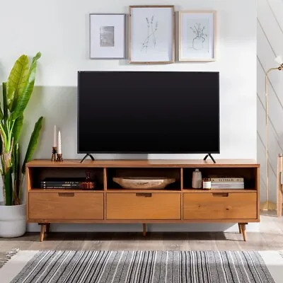 Mid Century Modern TV Stand Entertainment Center Media Cabinet Solid Wood LW 71  • $489.99