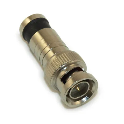 BNC/RG6 Compression Connector For QUAD Shield RG6 Coax Cable (Each) • $1.41