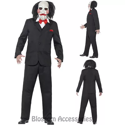 N1283 Saw Jigsaw Creepy Costume Mens Halloween Movie Horror Scary Puppet Mask • £49.60