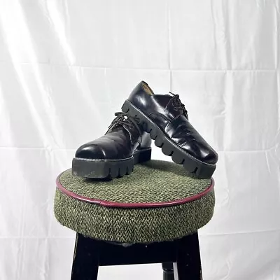 RARE VINTAGE EARLY 1990s CHUNKY CATERPILLAR PLATFORM SHOES BY RED OR DEAD UK8 • £10.50