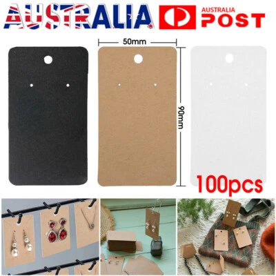 $6.84 • Buy 100PCS Earring Cards Cardboard Paper Jewelry Accessories Display Holder Retro
