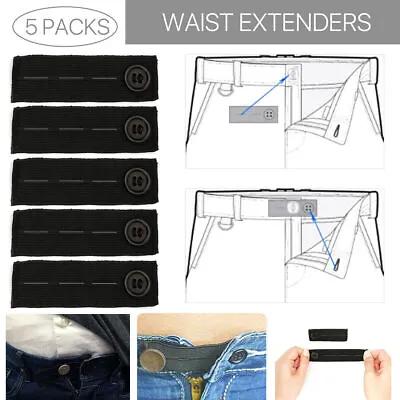 5/10PC Adjustable Elastic Trouser Waist Extender Maternity Pant Waistband Button • $9.06