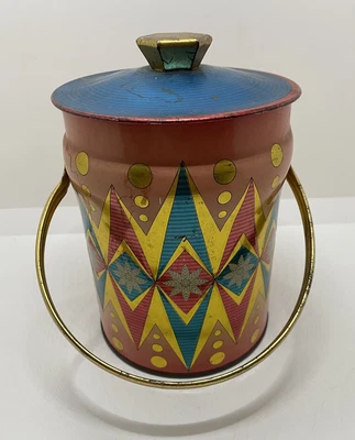 $20 • Buy Vintage Empty Murray Allen Crown Regal Confections Candy Tin W/Handle MCM Print