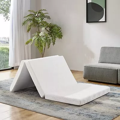 Folding Memory Foam Mattress Full Size 4 Inch With Washable Cover 75x54 Inch • $97.49