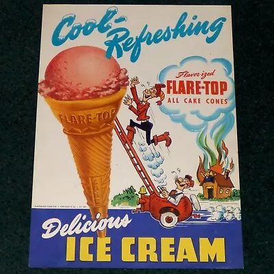 Flare-top All Cake Ice Cream Cone 1947 Vintage Original Ad Poster Sign • $49.95