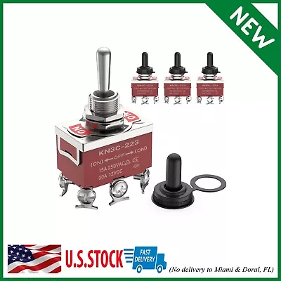 4Pcs Momentary Toggle Switch 12V DC 30A DPDT On-Off-(On) 6 Pin 3 Position Heavy • $16.19