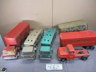 9 Vintage Structo/Buddy L  Pressed Steel Big Rig Transports Truck Lot Asst. (A) • $149.99