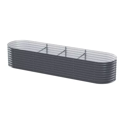 Greenfingers Garden Bed 320X80X56cm Oval Planter Box Raised Container Galvanised • $117.63