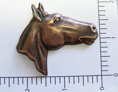 40115        Copper Oxidized Large Horse Head Jewelry Finding • £1.95