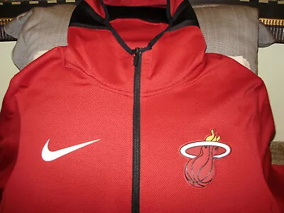 NBA Miami Heat NIKE THERMA FLEX Dri-Fit Cardinal Full Zip Hoodie Jacket Mens 2XL • $91.99