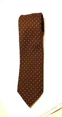 Vintage Unmarked Brown With White Polka Dots Men's Necktie 54  X 3.25  • $12.02