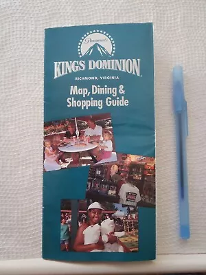 Paramount's Kings Dominion Virginia 1996 Park Guide Map Vintage Rare Retro • $28.95