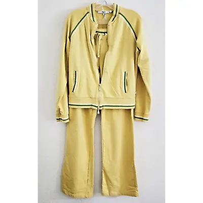 Vertigo Paris Tracksuit-string Tie Pants-baseball Style Jacket-gold-l/xl • $55