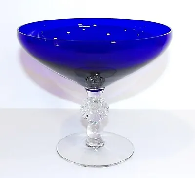 Vintage Morgantown Glass Golf Ball Ritz-cobalt Blue 5 1/4  Compote/candy Dish • $274.99