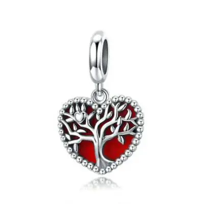 $29.98 • Buy FAMILY TREE RED S925 Sterling Silver Charm By Charm Heaven NEW