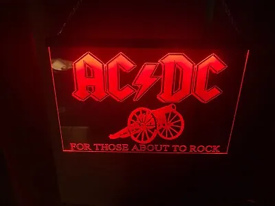 Ac Dc Led Neon Light Sign / Man Cave / Music / Heavy Metal / Color Changing • $32.88