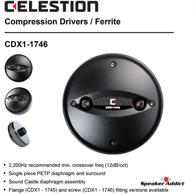 B52 COMP-4-CLS Celestion CDX1-1746 Screw-On Horn Tweeter HF Compression Driver • $79.99