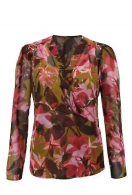 Cabi New NWT Mia Blouse #4251 Brown Gold W Pink Red  2 Piece XS - XL Was $100 • $70