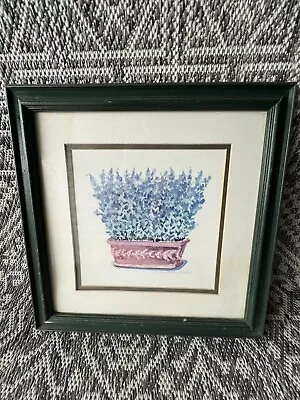 C WINTERLE OLSON FLORAL LAVENDER WATERCOLOR Print (16.75 ×16.5 )  Framed  SIGNED • $30