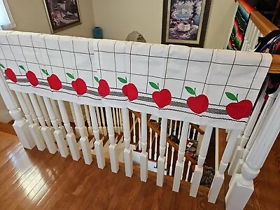 Vintage Cafe Curtain Set 1950s Kitchen Apple 🍎 30”x 30” 2 Panels  • $9.99