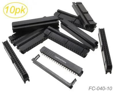 10-Pack 40-Pin (2x20) Female IDC 2.54mm Pitch Connectors For Flat Ribbon Cable • $8.50