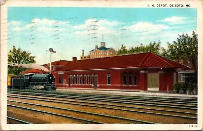 Postcard I.M. Railroad Depot Station In De Soto Missouri • $10