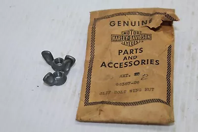 $24.95 • Buy OLD Harley JD VL UL Knucklehead Panhead Battery Tie-Down Rod Wing Nuts NOS