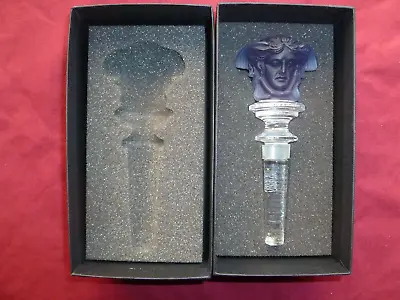 Versace By Rosenthal Glass Wine Bottle Stopper Amethyst Brand New Boxed Medusa • $62.17