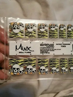 Skull Flames (toes) MINX PROFESSIONAL NAIL WRAPS NEW SALON QUALITY  • £15