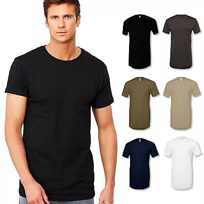 Mens Long Body T-Shirt Short Sleeve Extra Big Tall Longline Oversized Baggy Fit • £7.85