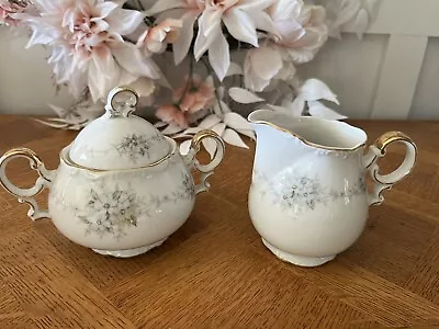 Vintage Mikasa Fine China Sugar And Creamer Jennifer Pattern • $28