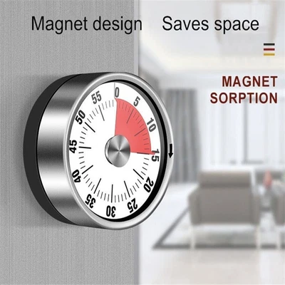 £10.54 • Buy Kitchen Timer Alarm Cooking Timer Mechanical Round Countdown Magnetic Clock Time