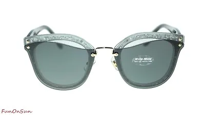 MIU MIU WOMEN SUNGLASSES MU03TS UES5S0 GREY GLITTER/GREY LENS 65mm  • $179