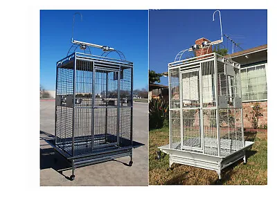 X-LARGE 32 X23 X66 H For Large Parrot Macaw Cockatoo Cage Double Ladder ToyHook • $329.39