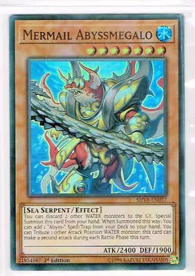 Yu-Gi-Oh! MERMAIL ABYSSMEGALO SHVA-EN037 1ST EDITION NEVER PLAYED  MINT 732* • $6.49