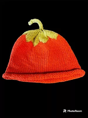 Gymboree Toddler Girl Strawberry Knit Hat Beanie Size? Red/Green See Measur.EUC • $10