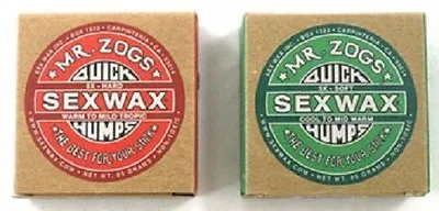 Mr Zogs Sex Wax Quick Humps Base Coat And Cool Water Top Coat Surfboard Wax • £9.89