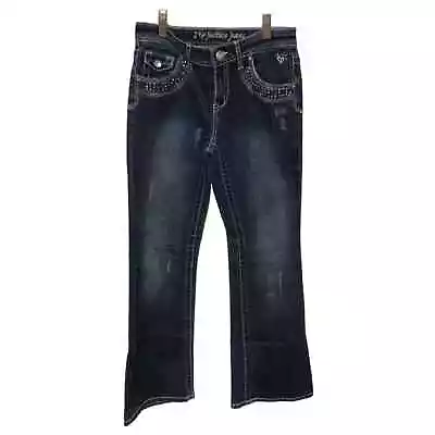 Justice Jeans ~ Girls Blinged Distressed Flared Jeans ~ Size 14 Regular • $10