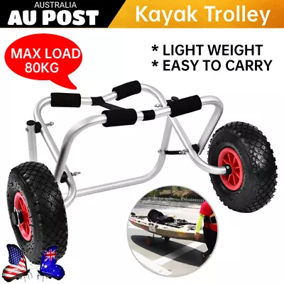Kayak Trolley Canoe Scalable Aluminium Wheel Cart Boat Carrier Ski Foldable AU • $53.99