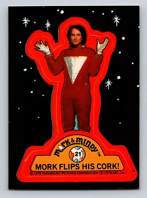 1979 Topps Sticker MORK AND MINDY #21 Robin Williams MORK Flips His Cork! • $3.49